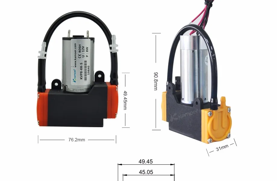 kamoer 12V DC motor mini air vacuum pump  for medical experiment