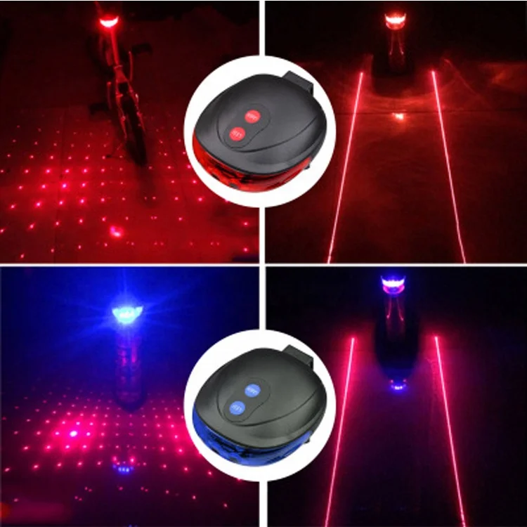 

5 LED Starry Bicycle Laser Tail Light, Blue/red