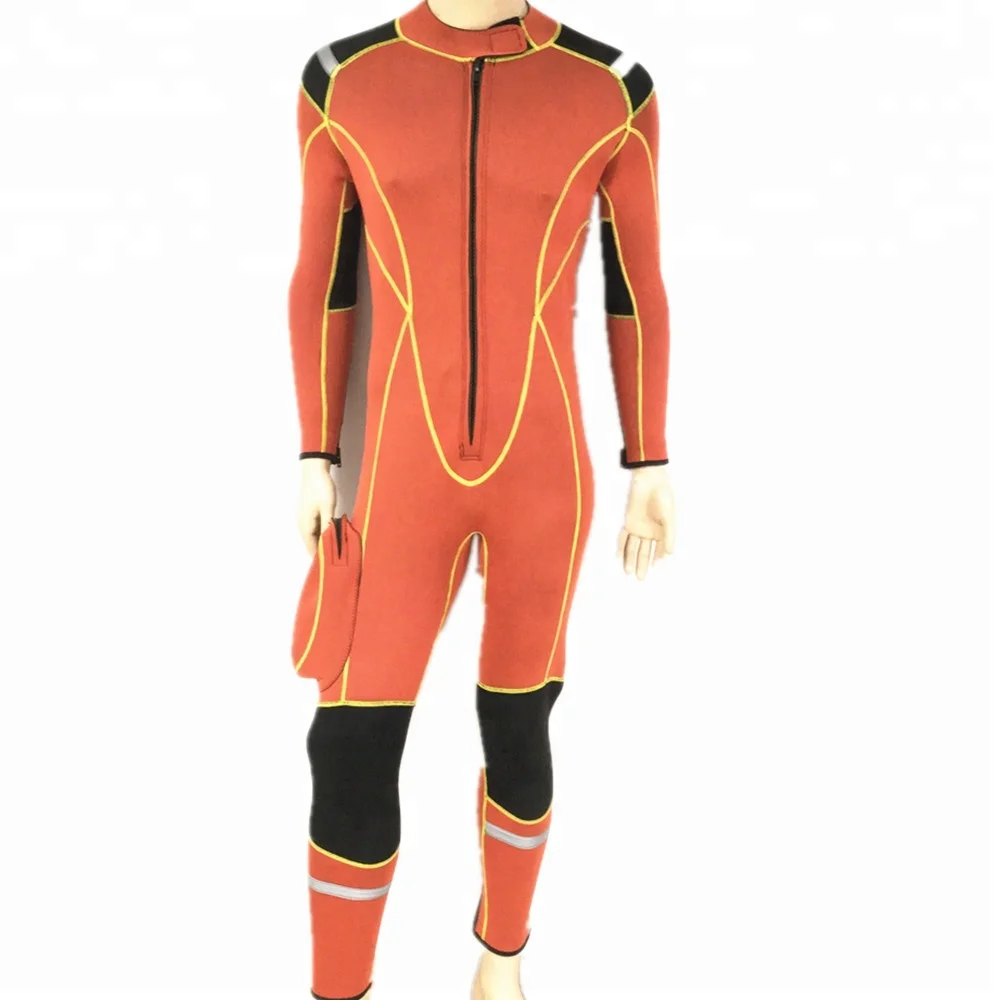 Men's Orange 3mm Neoprene Suit With Stretch Panels For Snorkeling,Scuba Diving,Surfing Swimming