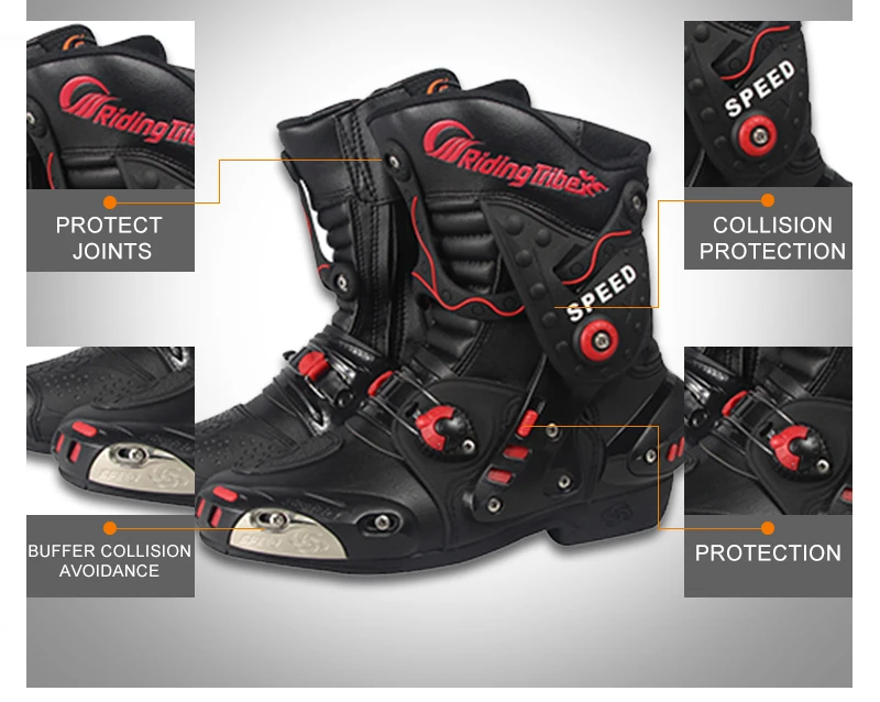 Waterproof Safety Motocross Street Bike Motorbike Leather Shoes Boots