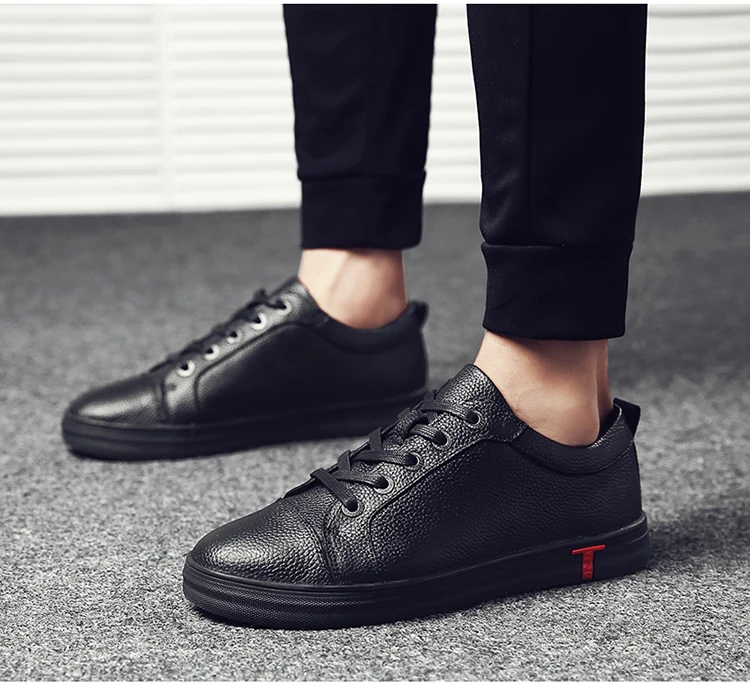 China Manufacturer Man Leather Shoes With Black Colour Flat Men Leather ...