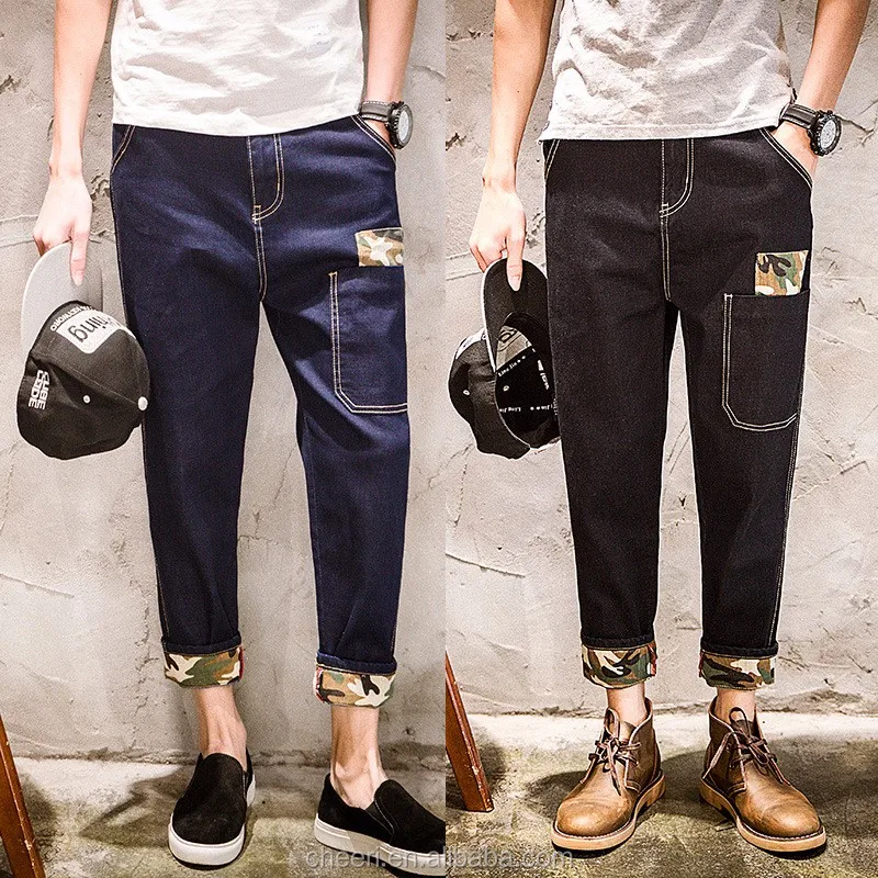 Htmj 2017 Top Selling Cotton Denim Fabric New Boy Jeans Whisker Mens Jeans Latest Boys Fashion