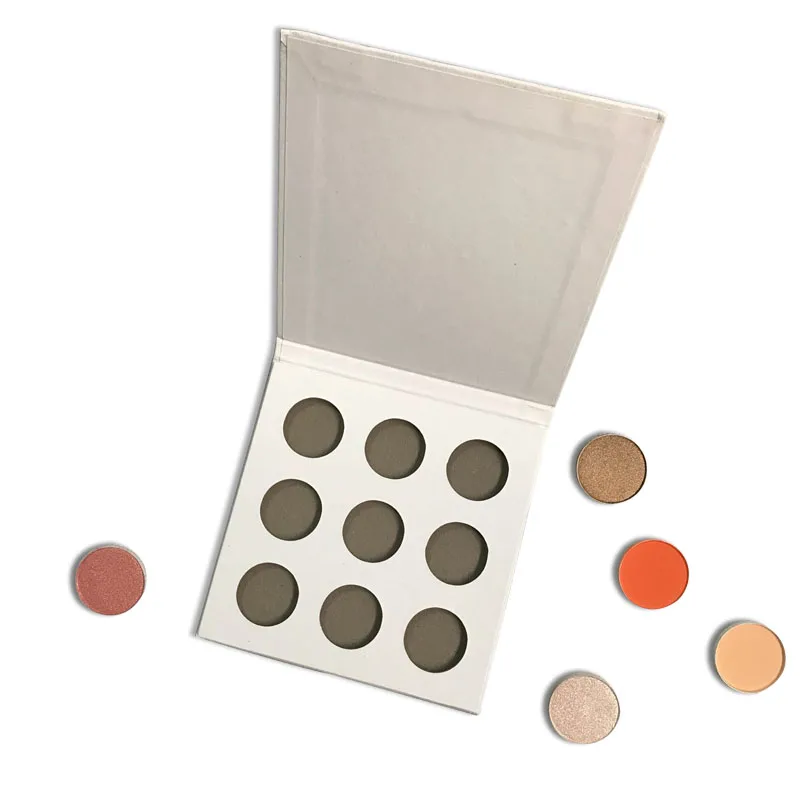 

Wholesale private label 9 hole cardboard palette DIY Empty Magnetic Palette  Metal Pans Eyeshadow Palette package, N/a