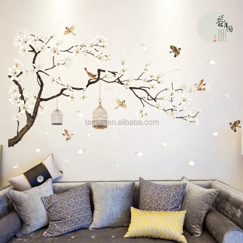 Large Size Cherry Blossoms Tree Bird Wall Sticker Vinyl Art Decal S Bedroom Living Room Decor Decorative Mural Home Plastic Large Size Cherry Blossoms Tree Bird Wall Sticker Vinyl Art Decal S Bedroom Living Room Decor Decorative Mural Home Plastic