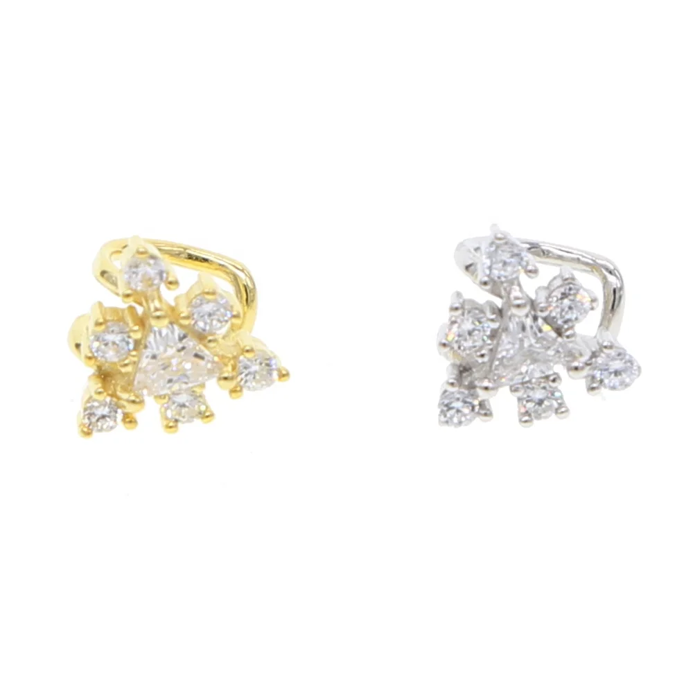 

2018 Lovely triangular Flower Earrings beautiful girls wear cz earrings