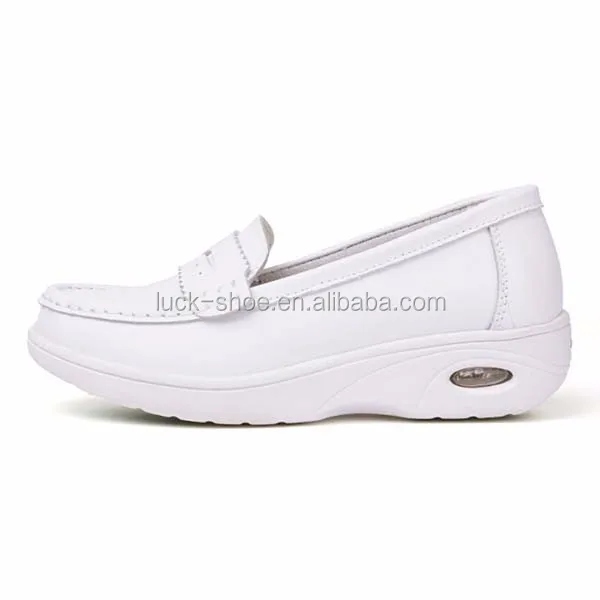 New Arrival White Nursing Shoes Soft Sole Nurse Shoes Leather Upper Comfortable Women Hospital