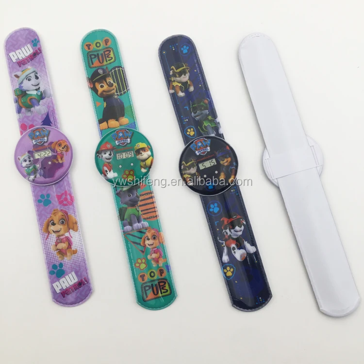 

Children wristwatches,digital slap watches for China Yiwu factory made, Four color uv printing