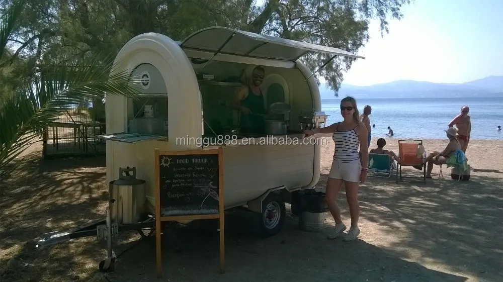 white color food trailer