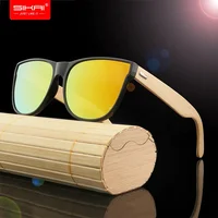

SIKAI Summer Hot Amazon 2019 Custom engraved folding sunglasses bamboo wood frame sunglasses with your logo