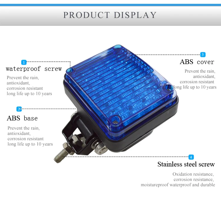 led rotating beacon flashing emergency outdoor strobe light for safety