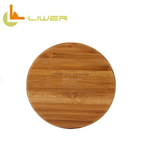 Ultra slim fast charge 5W wood wooden bamboo wireless charger for samsung wood bamboo wireless charging pad