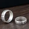 S925 Silver Antique Craft Couples Six-word Mantra Fashion Ring New Products Thai Silver Wholesale