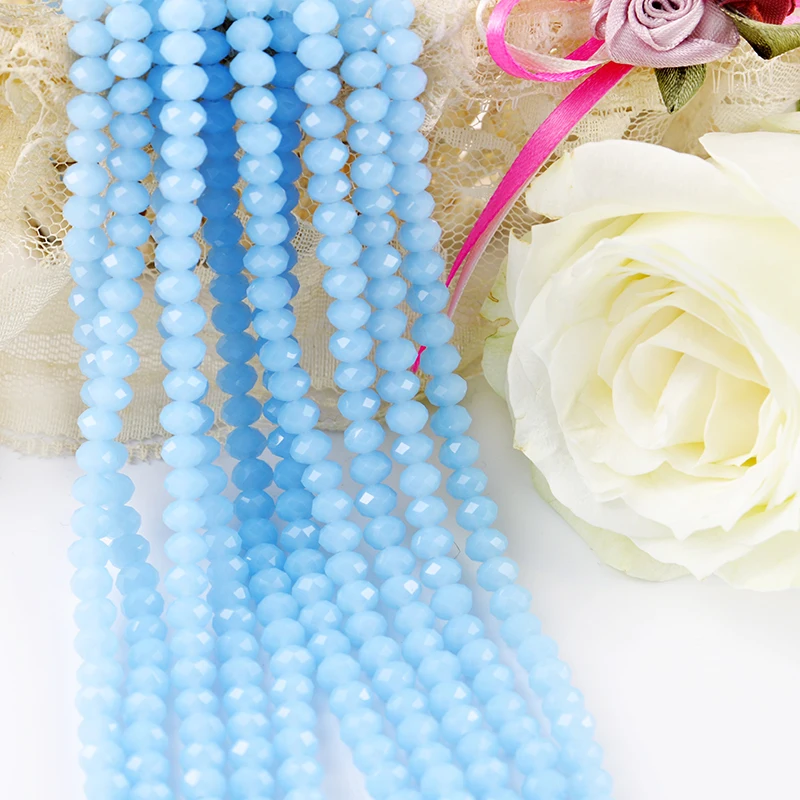 

4mm 6mm Rondelle Faceted Glass Beads for Jewelry Making, Please refer to colour card