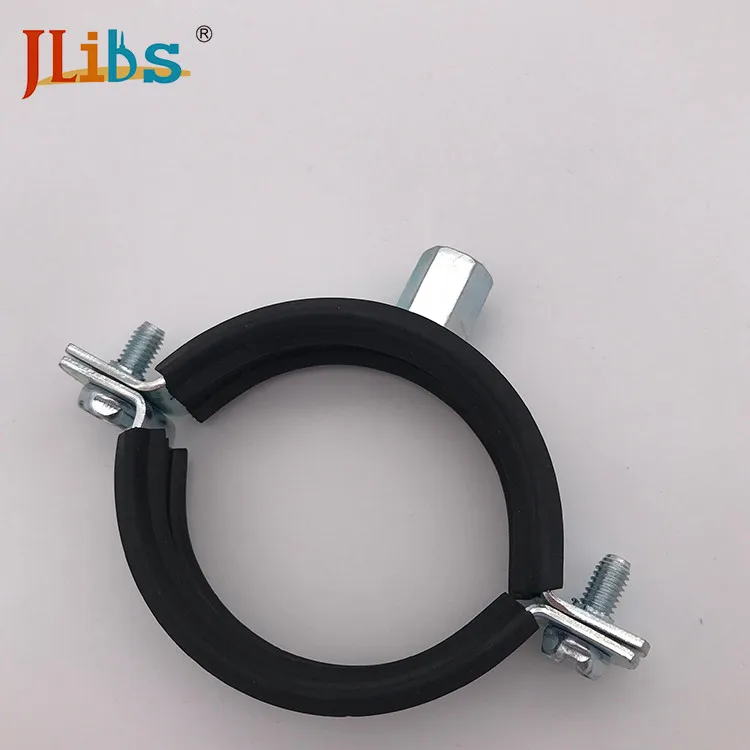 Pipe Clamp Wall Mount Pipe Clips M8 With Rubber G Clamp Cast Iron