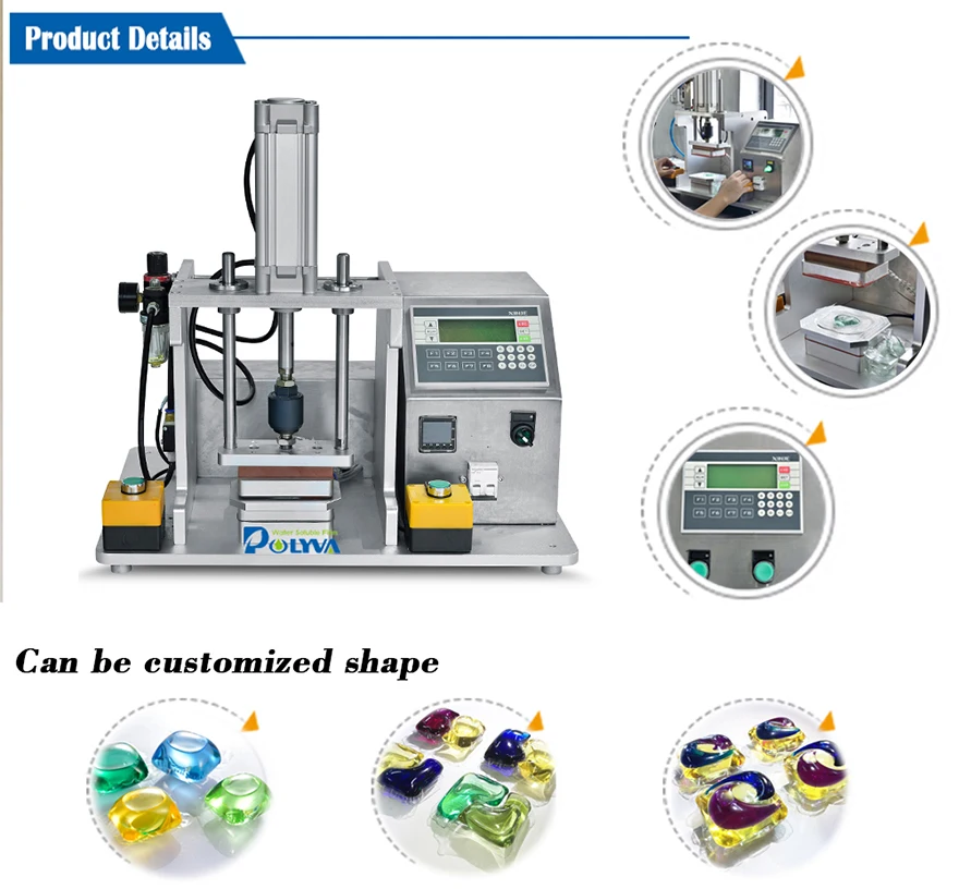 Laundry liquid /powder sample packaging machine with easy change mold