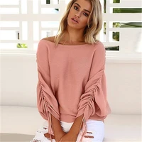 

DCD-17415 autumn and winter new casual off the shoulder pit wool sweater women's clothing