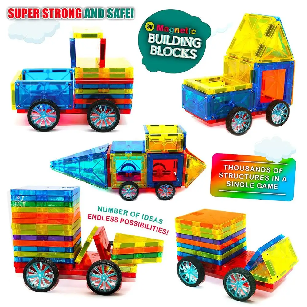 magnetic building blocks with wheels