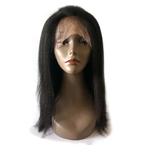 

Italian Yaki 360 lace frontal Wigs For Black Women 250% density Brazilian Wigs Bleached Knots Coarse Hair lace frontl wig