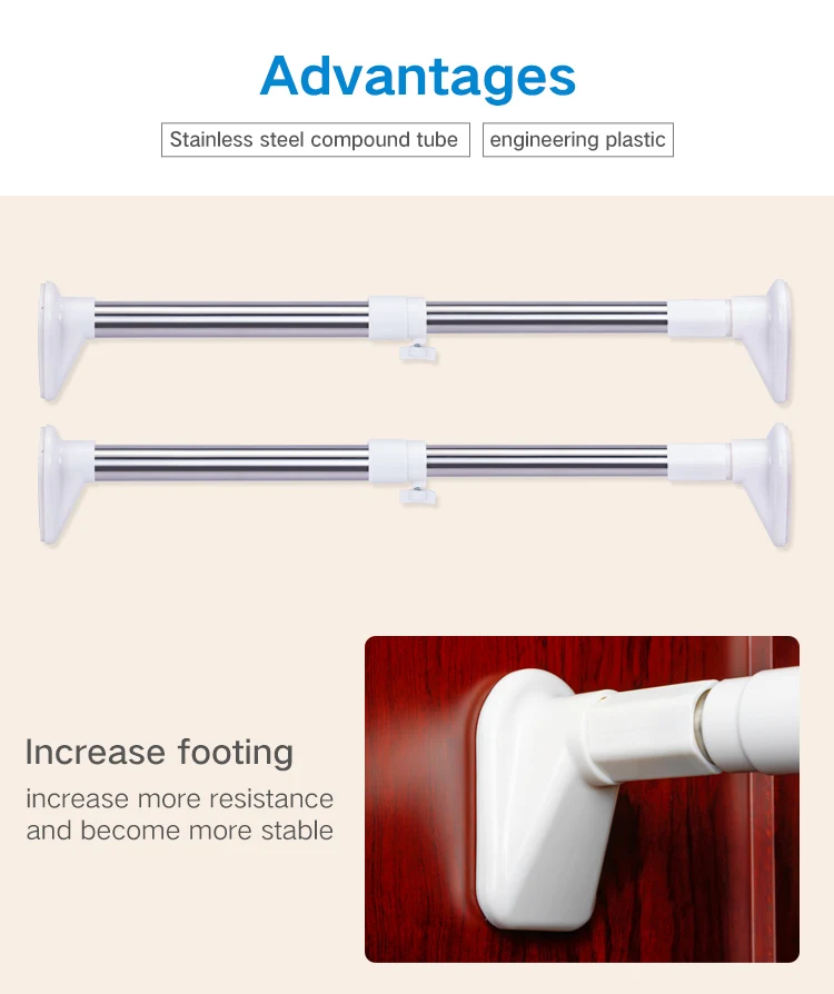 Swivel Adjustable Stainless Steel Shower Telescopic Curtain Rod With ...