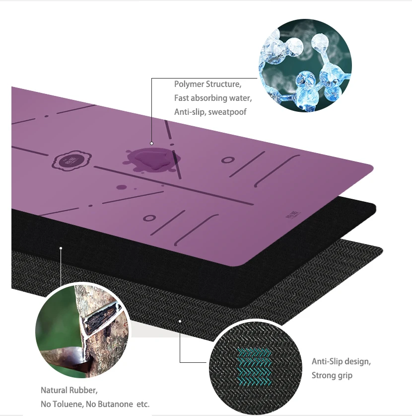 anti slip natural rubber yoga mat rug