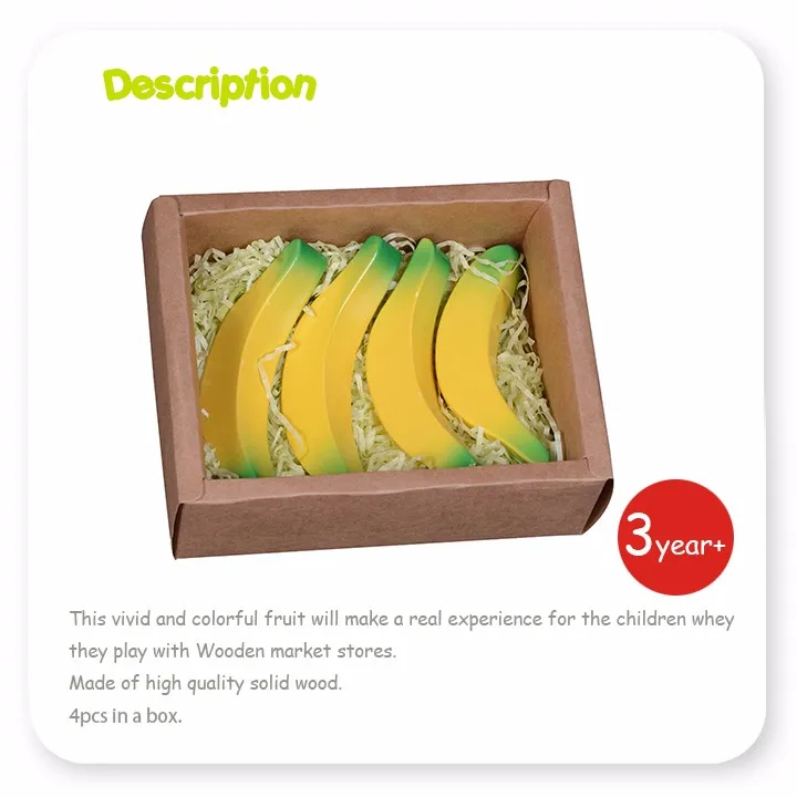 wooden fruit toys for kids Bananas in Box