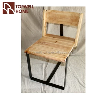 Simple Comfortable Metal Leg Wooden Short Back Chair Simple Comfortable Metal Leg Wooden Short Back Chair