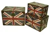 Antique English flag style PU/leather storage trunk /box packaging wooden box