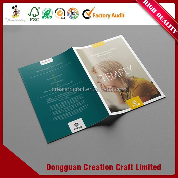 High quality eco-friendly with non-toxic ink luxury paper brochure / pamphlet supplier