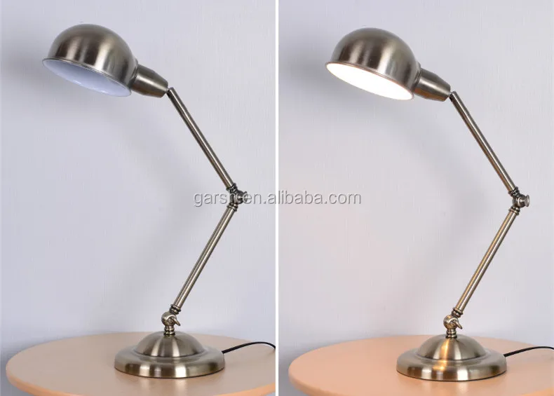 swing arm iron reading table lamp