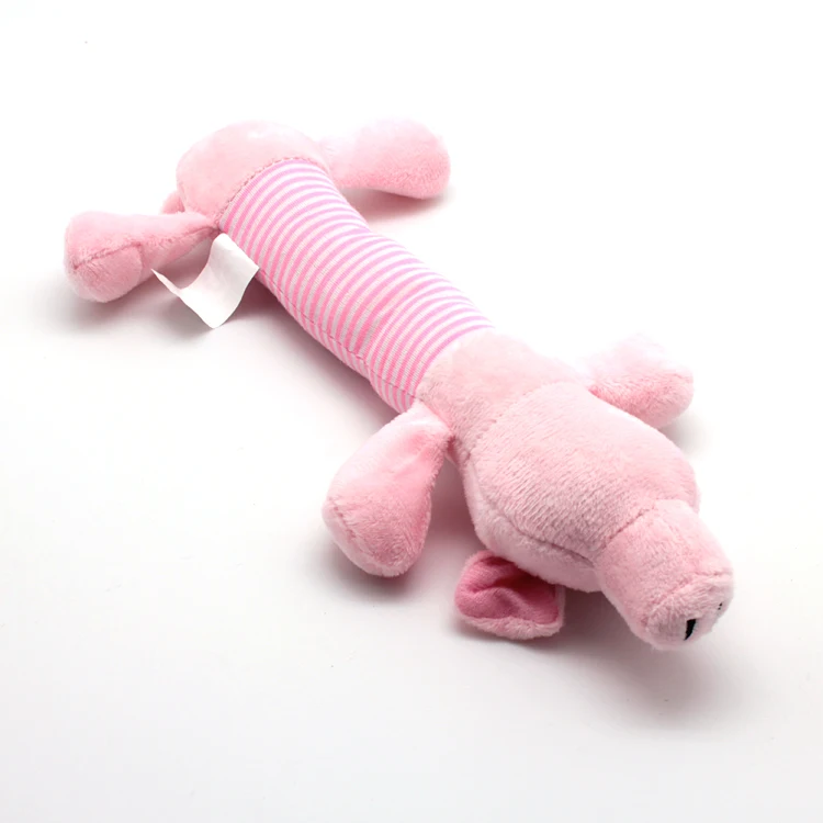 Cute Pet Dog Cat Plush Squeak Sound Dog Toys Funny Fleece Durability Chew Molar Toy Fit For All Pets Pig