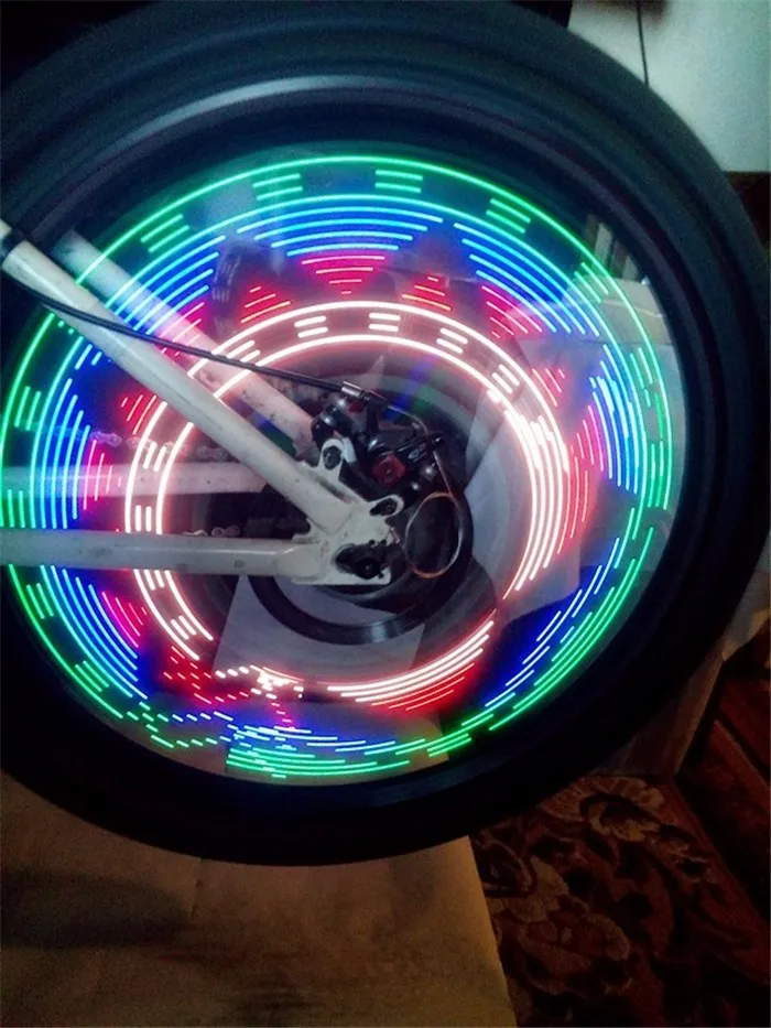 youme 新款彩色自行车灯自行车自行车车轮道光 32 led 32 图案防水