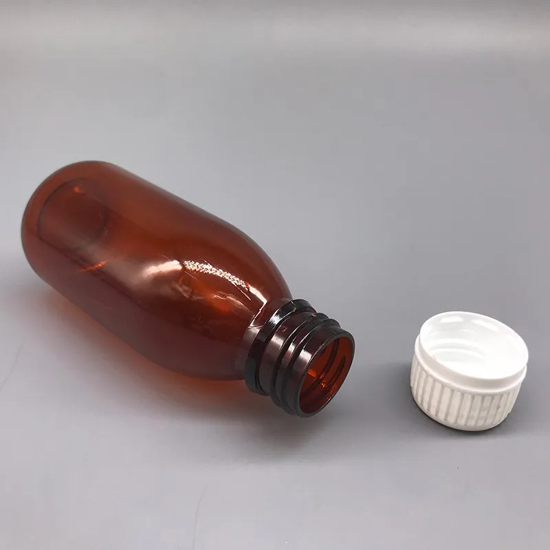 Medical 120ml 4oz Plastic Amber Maple Syrup Bottle Bottle With Tamper