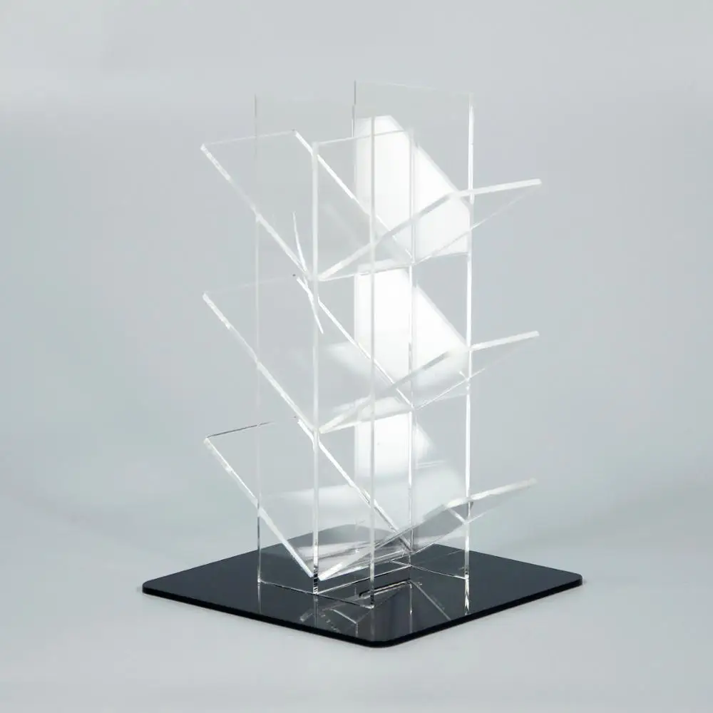 Clear Acrylic Desk Accessories Display Rack Easel Shelf Stand For