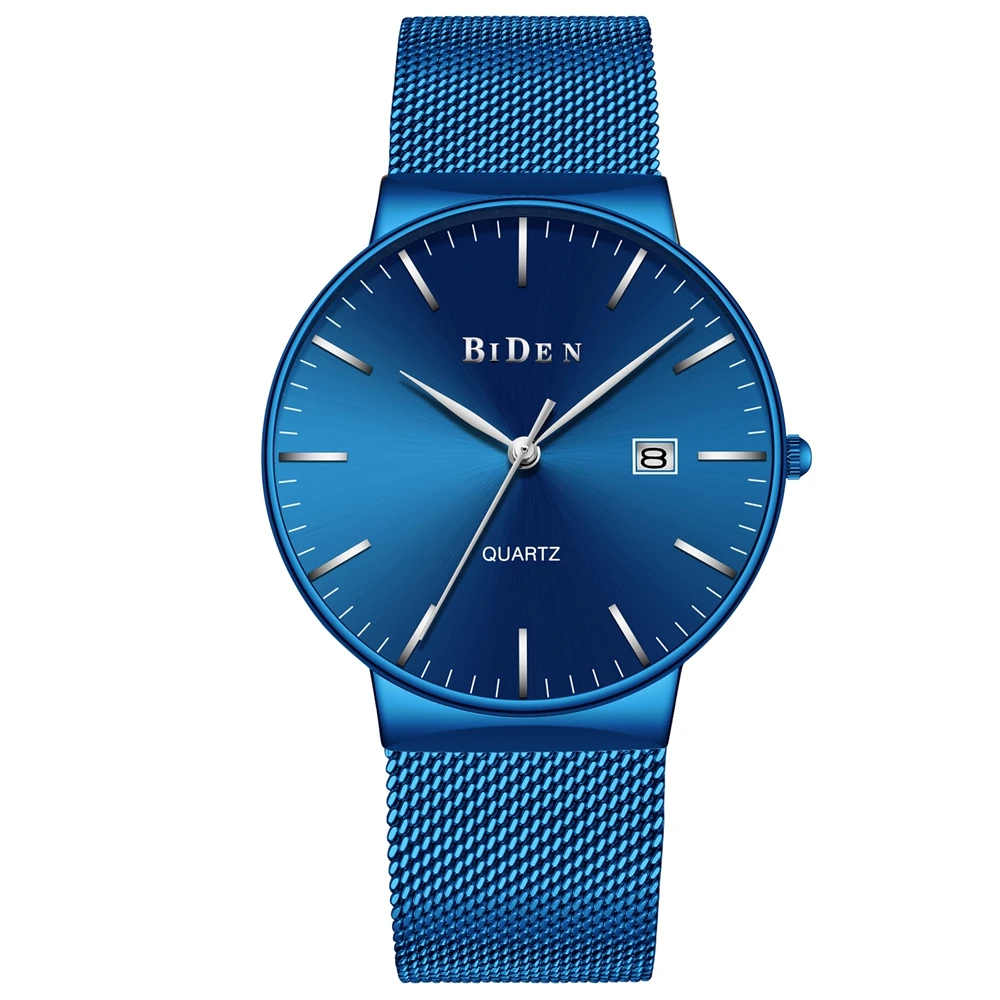 

BIDEN 0047 Men's Fashion&Casual Watch Japan Quartz Movement Simple Style Stainless Steel Band Watch Auto Date 39, 4 colors