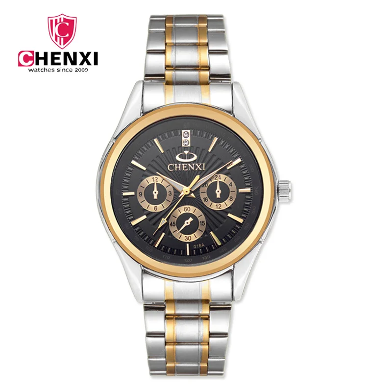 

WJ-7727 Fashion CHENXI Brand Quartz Wrist Watches Waterproof Men Handwatches Vogue Diamond Alloy Watches, Mix