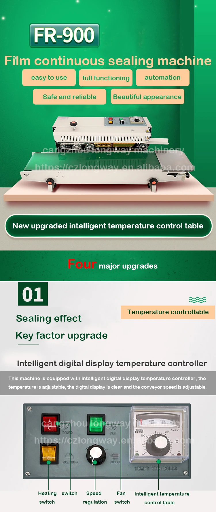 125kg Heavy Duty Plastic Bag Sealer Food Bag Heat Sealing Machine