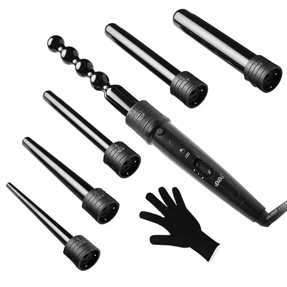 

Beauty products for women 6 in 1 Curling Iron Set with 6 Interchangeable Curling Wand Ceramic Barrels Flat and Curling Iron Set