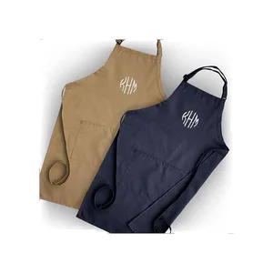 Image of Personalized men's embroidered adjustable strap BBQ apron