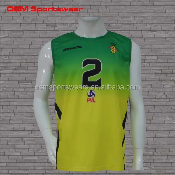 Yellow Sleeveless Men Volleyball Jersey 