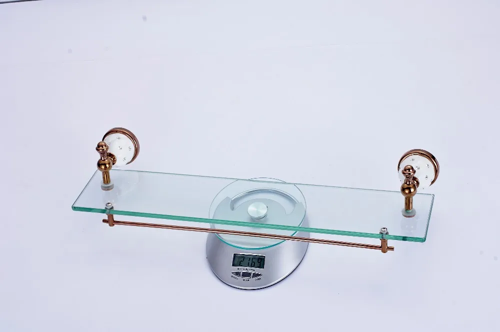 Fapully Modern Bathroom Decorative Single Layer Wall Rose Gold Glass