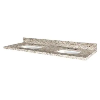CAHABA CAVT0150 31 x 22 Napoli Granite Vanity Top with trough bowl and 8 faucet spread
