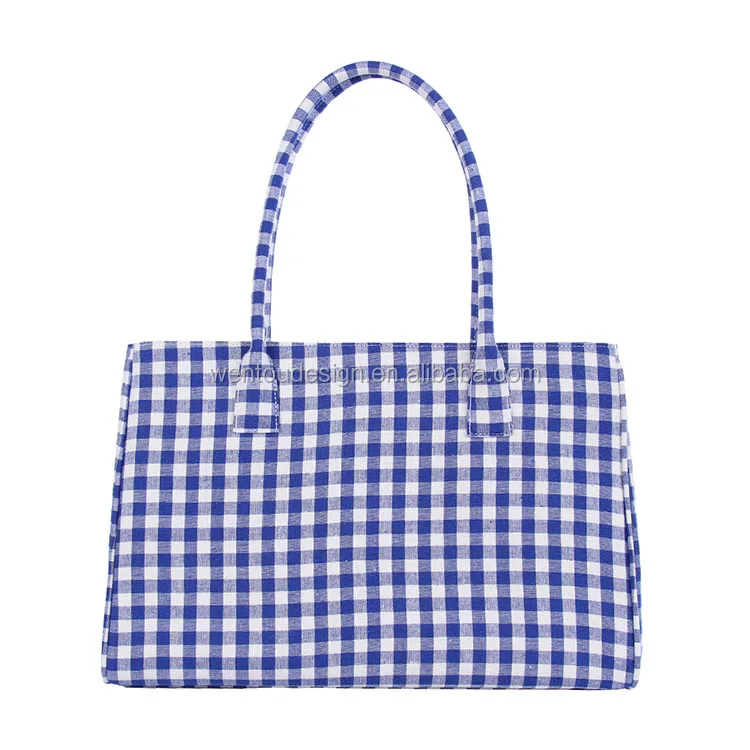 Wholesale Monogram Canvas Plaid Tote Bag Women Handbag - Buy Monogram Plaid Tote Bag,Canvas ...