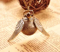 

2017 Harry-potter Snitch Watch Pendant Necklace Steampunk Quidditch Wings Clock Gift for kids Cosplay Creative gifts Christmas