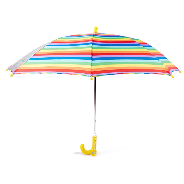wholesale custom 190T pongee colorful windproof 17inch 8k manual j handle golf rainbow umbrella