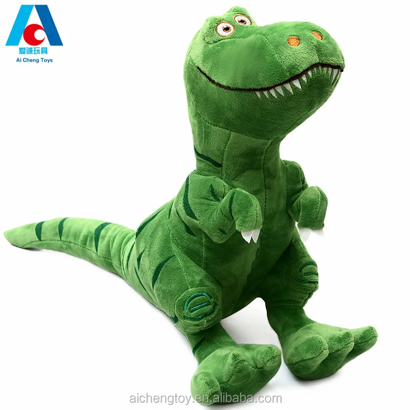 green dinosaur stuffed animal