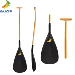 ZJ SPORT High Performance Outrigger Canoe Paddle With Wooden Bent Shaft