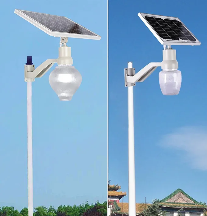 Wall mounted pole mounted solar LED garden light with energy saving peach shape LED lamp
