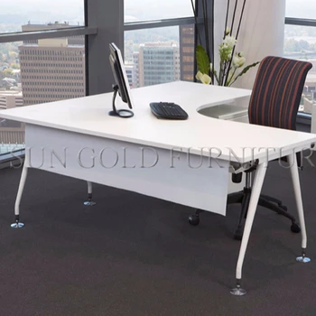 White Elegant Melamine Home Office Desk And High Quality Executive