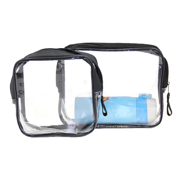 pvc clear wholesale cosmetic reusable customized printed bag larger