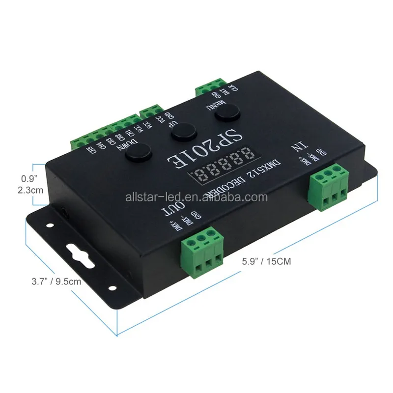DMX512 Decoder for SK6812 WS2812B WS2811 WS2813 RGBWW Strip Light LED Controller